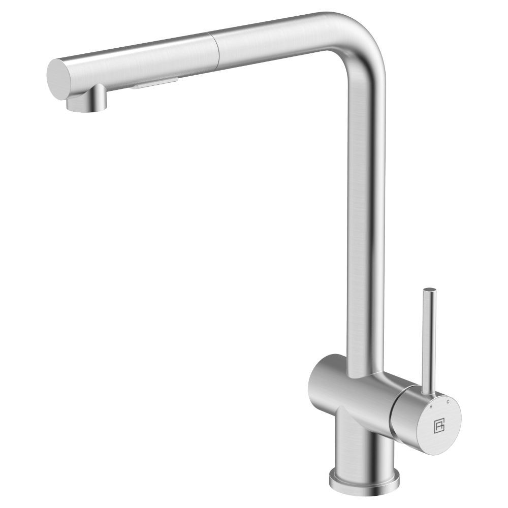 Abey 316 Squareneck Pull Out Stainless Steel Kitchen Mixer