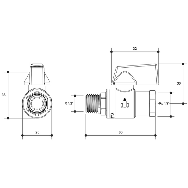 Product image of Ball Valve Mini Tested 15mm mf  
