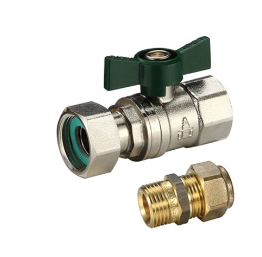 Product image of Water Valve Cu x 20mm Loose Nut - Cu Olive - Kit H20FW + AW2111NBLF 