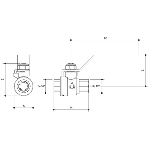 Ball Valve Gas 20mm ff