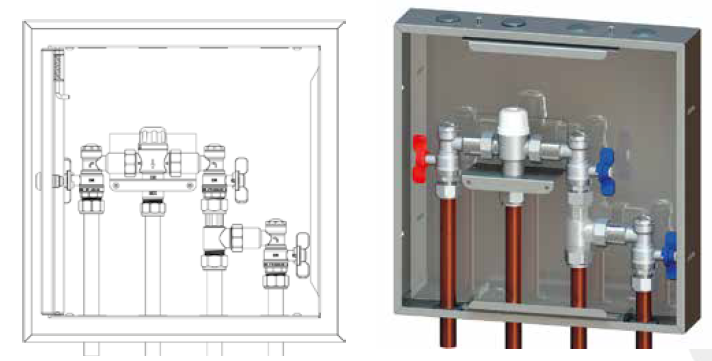 Product image of AVG Tmv in Recessed Cabinet  20mm with Bypass