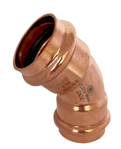 Product image of Copper Press Water Elbow 32 x 45  
