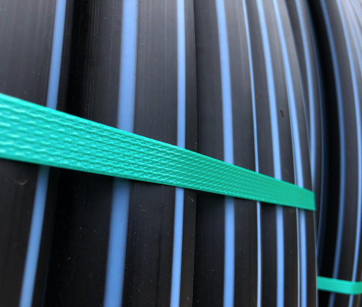Product image of Poly Pipe Pn12.5 25 x 25mtr Blue Stripe  