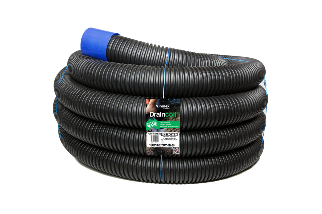 Polydrain Unslotted 65 x 20mtr (Agg Pipe)