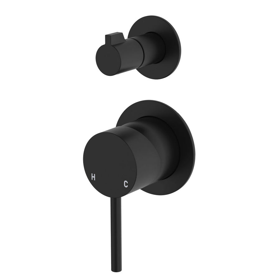 Product image of Fienza KAYA Diverter Mixer Matte Black Small Round Plates (228102B-4