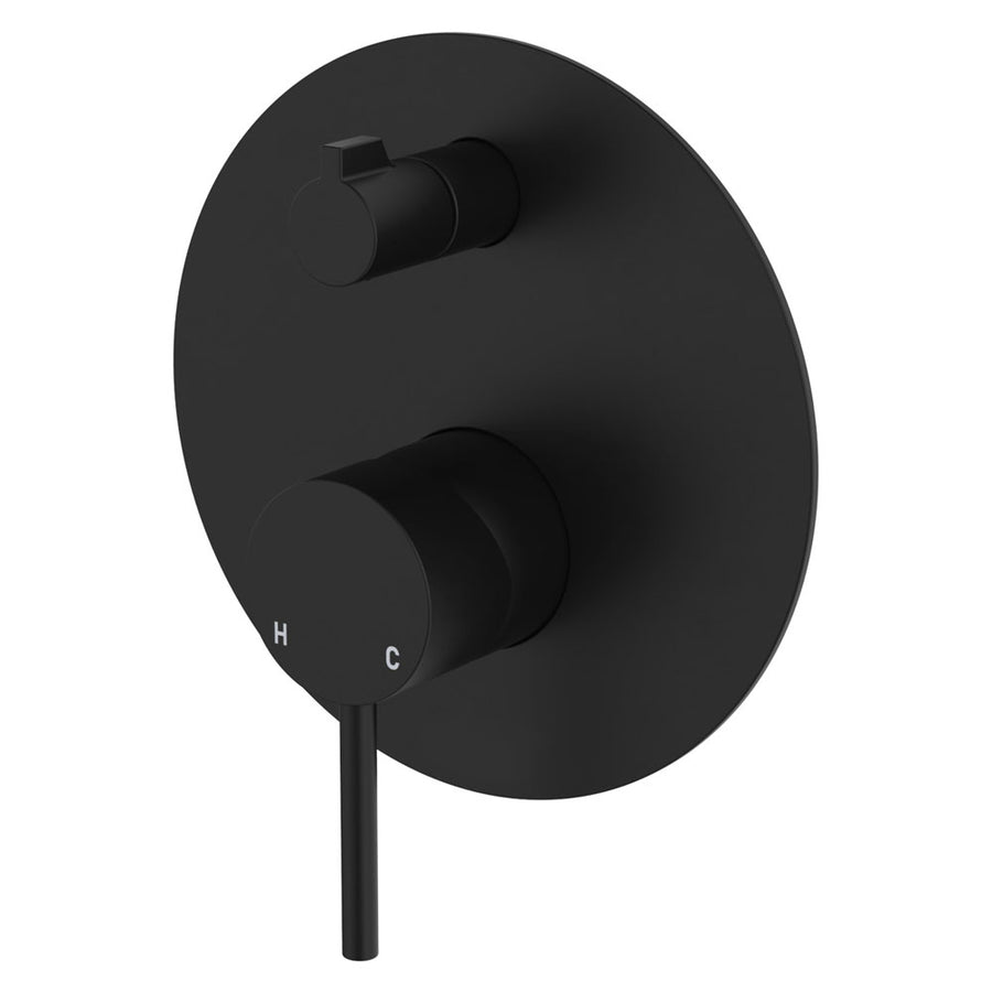 Product image of Fienza KAYA Diverter Mixer Matte Black Large Round Plate (228102B)