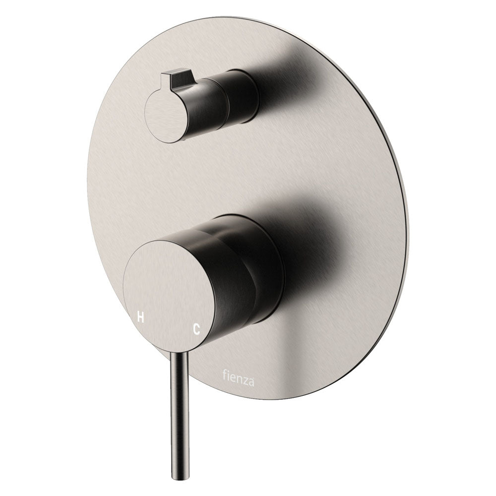 Product image of Fienza KAYA Diverter Mixer Brushed Nickel Large Round Plate (228102BN)