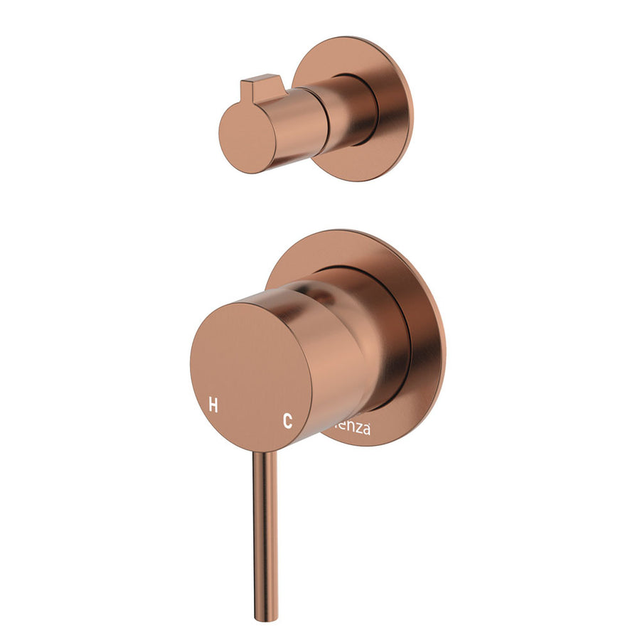 Product image of Fienza KAYA Diverter Mixer Brushed Copper Small Round Plates (228102CO-4)