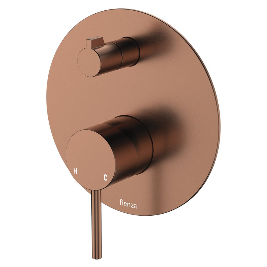 Product image of Fienza KAYA Wall Diverter Mixer Large Round Plate Brushed Copper LF SUS304