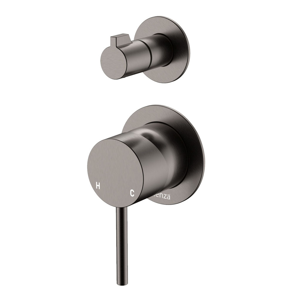 Product image of Fienza KAYA Diverter Mixer Gun Metal Small Round Plates (228102GM-4)