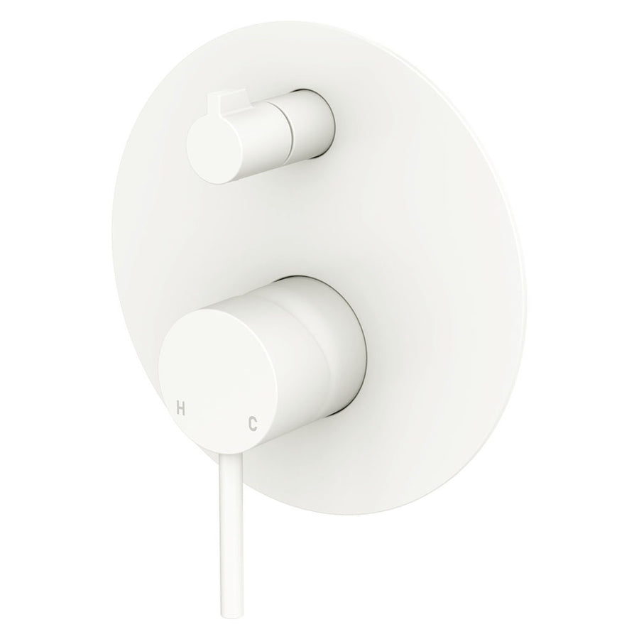 Product image of Fienza KAYA Diverter Mixer Large Round Plate Matte White (228102MW)