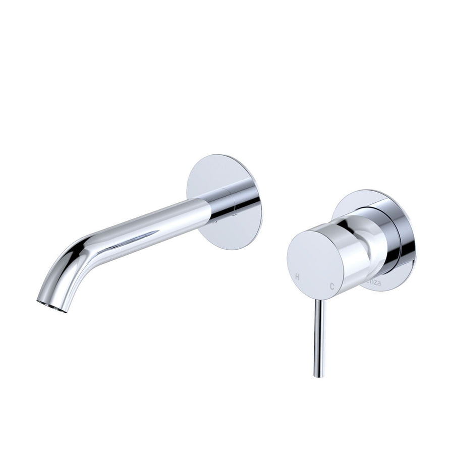 Product image of Fienza KAYA Basin/Bath Wall Mixer 160mm Outlet Set Chrome Round Plates