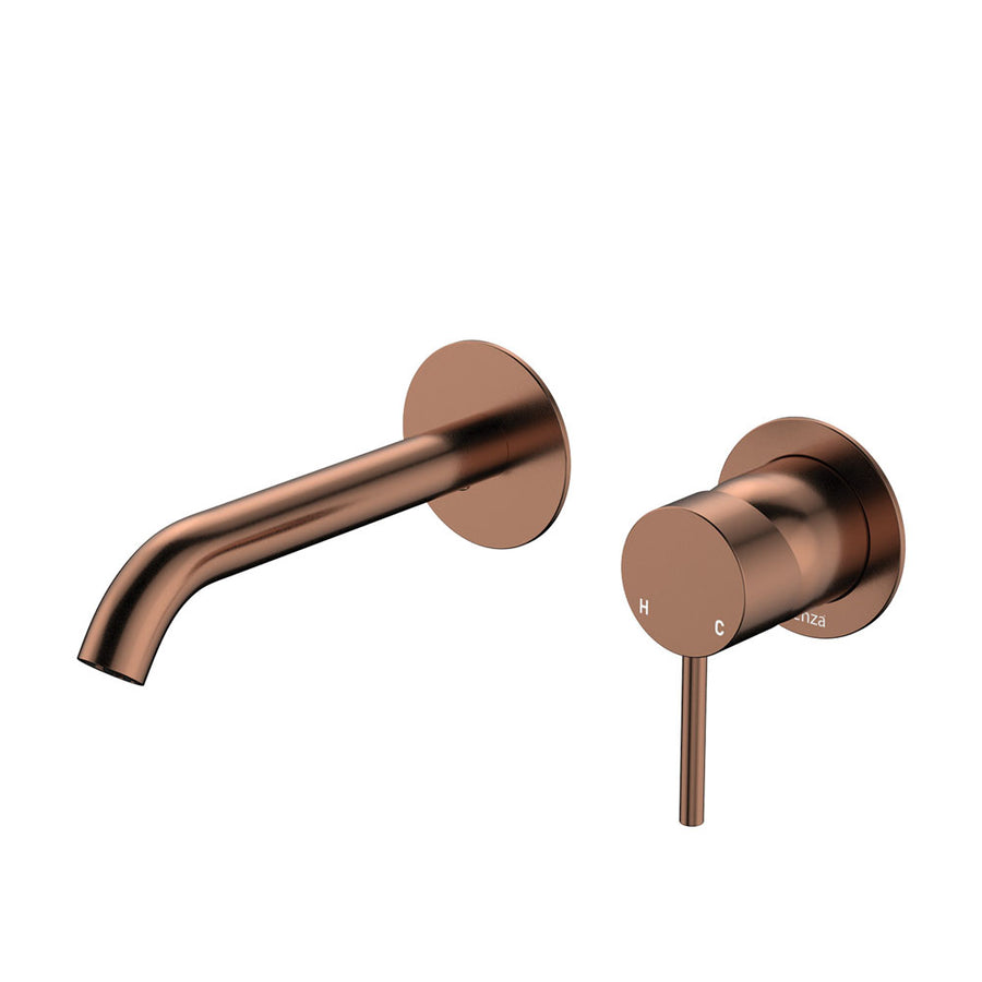 Product image of Fienza KAYA Basin/Bath Wall Mixer Set Rnd Plates 160mm Outlet Brushed Cop LF SUS304 (228104CO-LF)