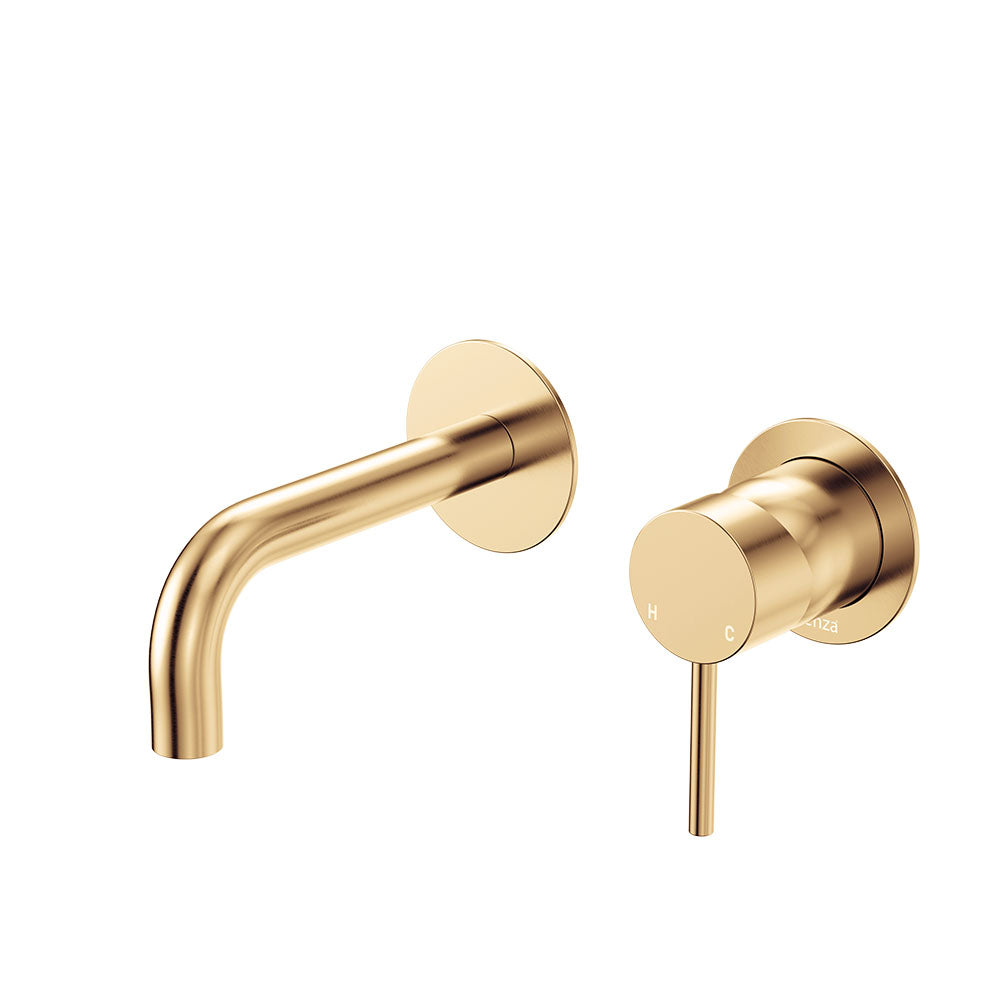 Product image of Fienza KAYA Basin/Bath Wall Mixer Set Rnd Plates 130mm Outlet Urban Brass LF SUS304 -228104UB-130-LF