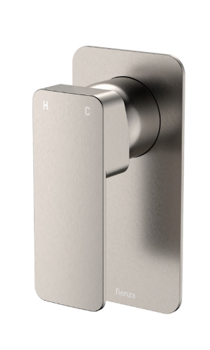 Product image of Fienza TONO Wall Mixer Large Square Plate Brushed Nickel (233101BN) 