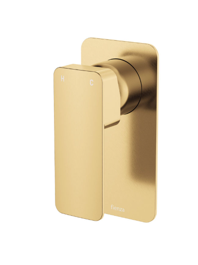 Product image of Fienza TONO Wall Mixer Large Square Plate Urban Brass (233101UB)