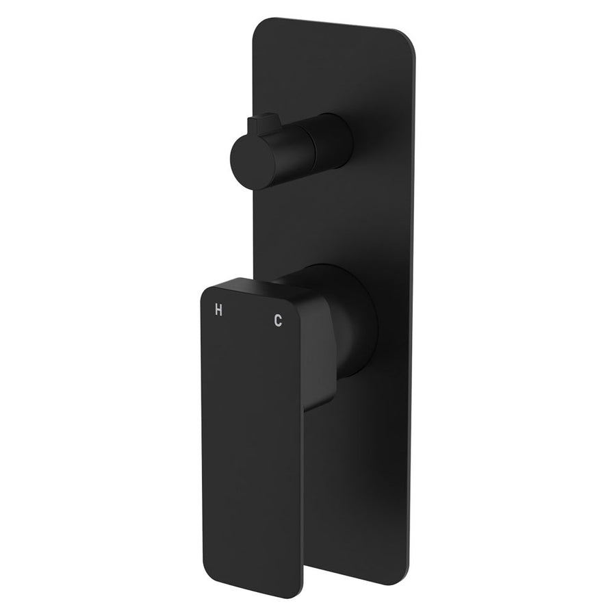 Product image of Fienza TONO Wall Diverter Mixer Large Rectangular Plate Matte Black LF SUS304
