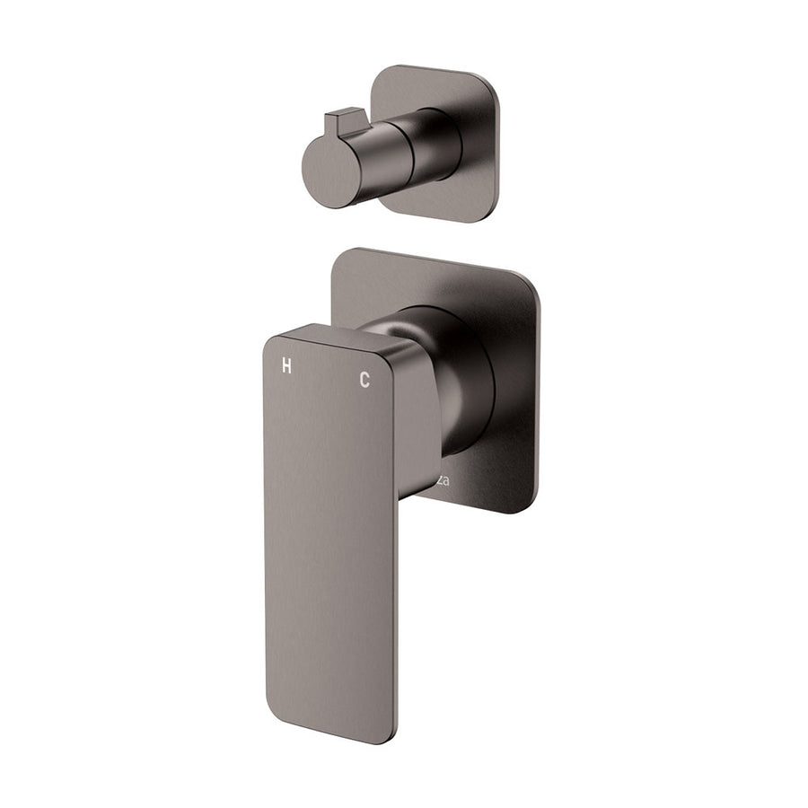 Product image of Fienza TONO Wall Diverter Mixer Small Square Plates Gun Metal LF SUS304
