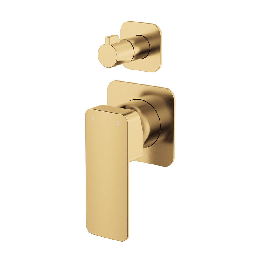 Product image of Fienza TONO Wall Diverter Mixer Small Square Plates Urban Brass LF SUS304
