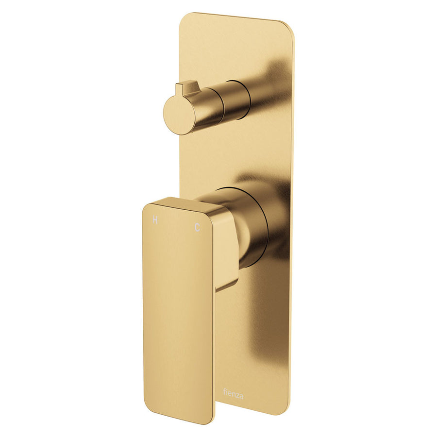 Product image of Fienza TONO Wall Diverter Mixer, Rectangular Plate, Urban Brass