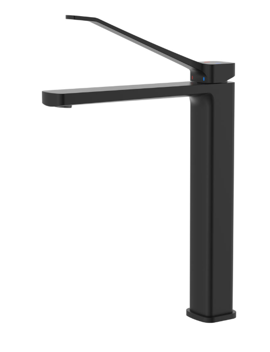 Product image of Fienza TONO Care Tall Basin Mixer Matte Black LF Eco Brass (233107DB-LF)
