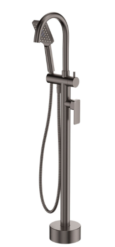 Product image of Fienza TONO Floor Mounted Bath Mixer with Hand Shower Gun Metal (233113GM)