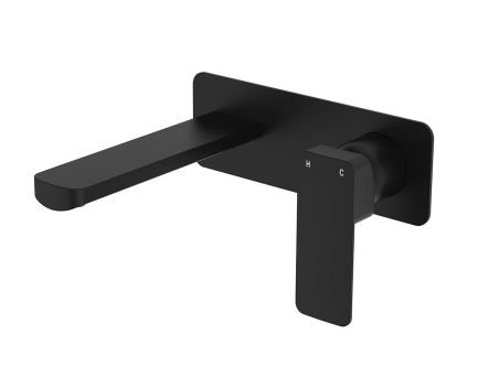 Product image of Fienza TONO Wall Mixer Large Rectangular Plate Matte Black LF SUS304 -233101B-LF