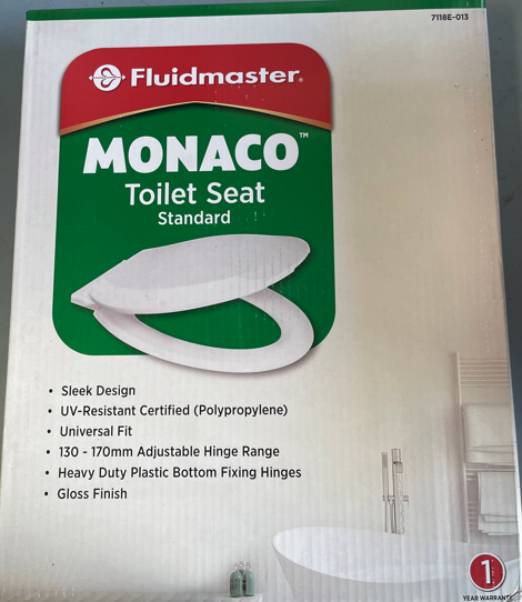 Product image of Haron Monaco Toilet Seat White with Fixing Bolt Kit Prolink - P-013