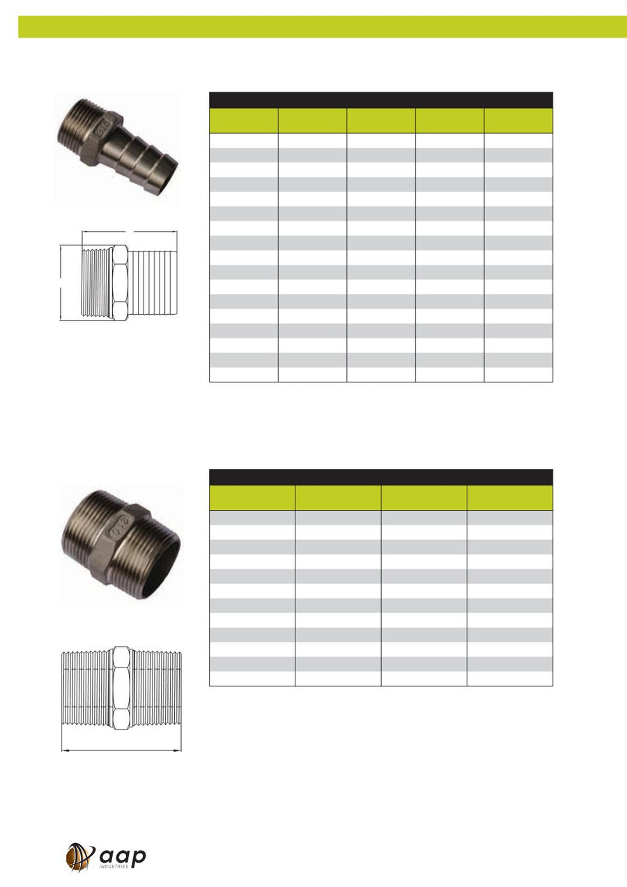 Product image of Hex Nipple S/S 50mm 316