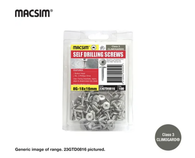Product image of Button Tek Screws Gal 12 x 8g (100)  