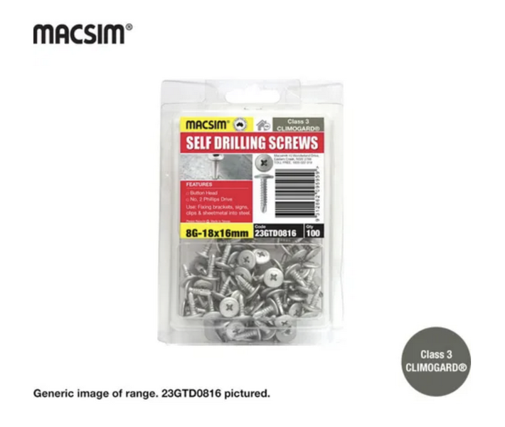 Product image of Button Tek Screws Gal 25 x 8g (100)  