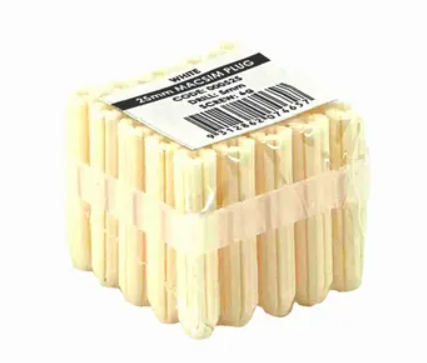 Product image of Wall Plug White 25mm (pkt 25)  