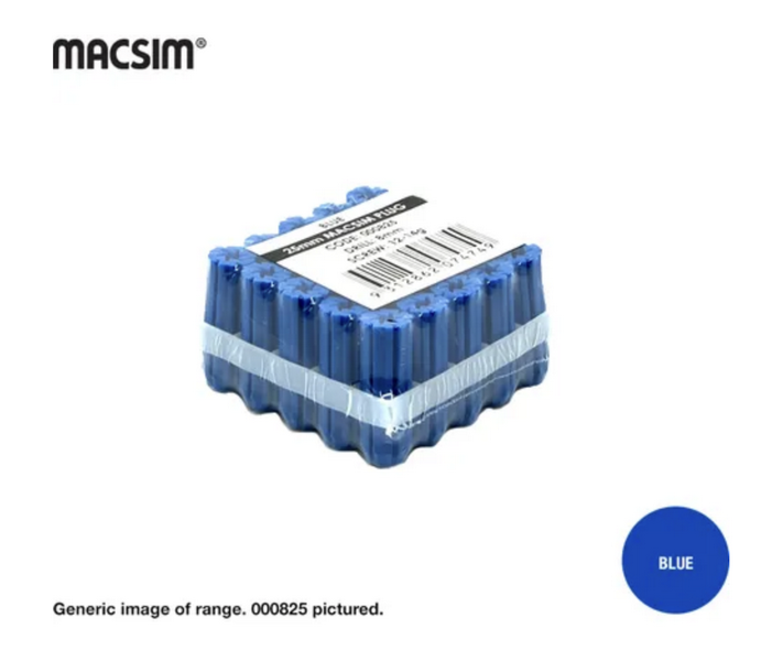 Product image of Wall Plug Blue 35mm (pkt 25)  