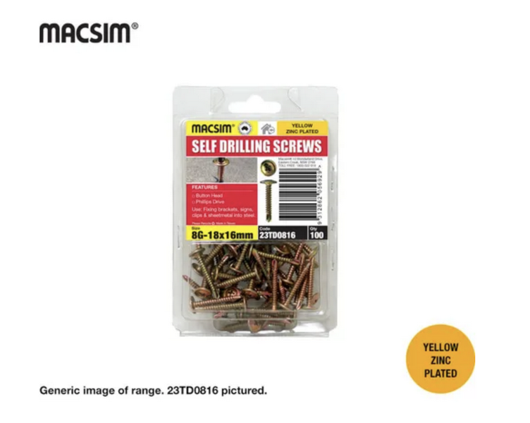 Product image of Button Tek Screws 25 x 8g (100)  
