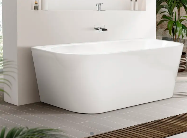 Product image of Decina ALEGRA 1500 Back-to Wall Freestanding Bath - with Integrated Overflower - White - AUS