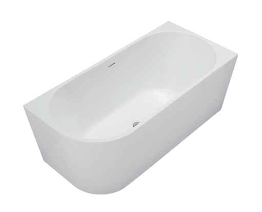 Product image of Fienza ISABELLA 1500 Corner Bath Gloss White w Overflow Right Hand 1500x750x600mm Incl Plug & Waste
