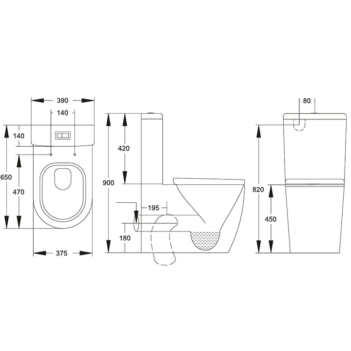 Enhance Vasari Rimless Extra Height Toilet