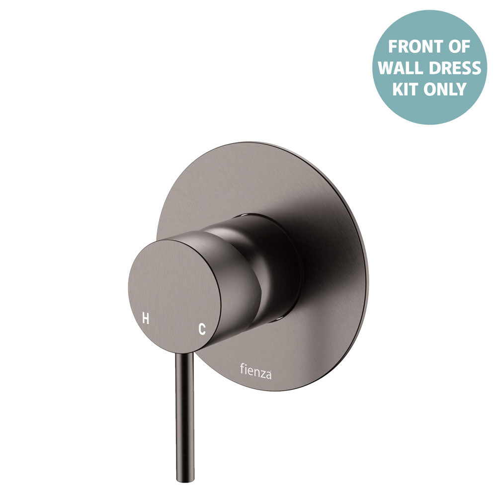 Product image of Fienza KAYA Wall Mixer Dress Kit Set Large Round Plate Gun Metal LF SUS304 D228101GM-3-LF