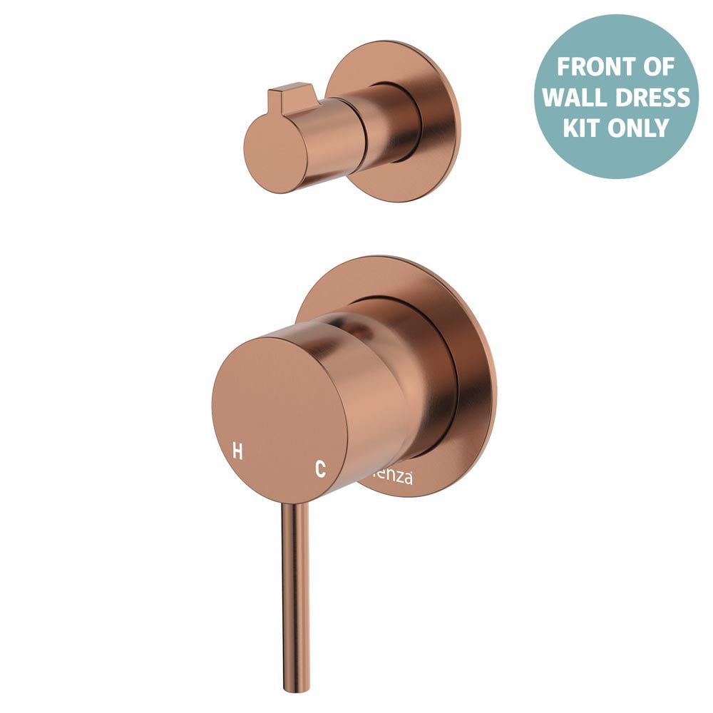Product image of Fienza KAYA Wall Diverter Mixer Dress Kit Set Small Round Plates Brushed Copper LF SUS304