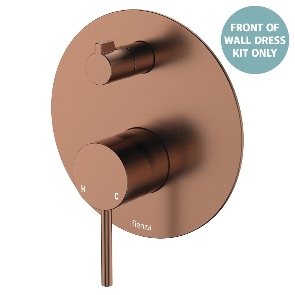 Product image of Fienza KAYA Wall Diverter Mixer Dress Kit Set Large Round Plate Brushed Copper LF D228102CO-LF