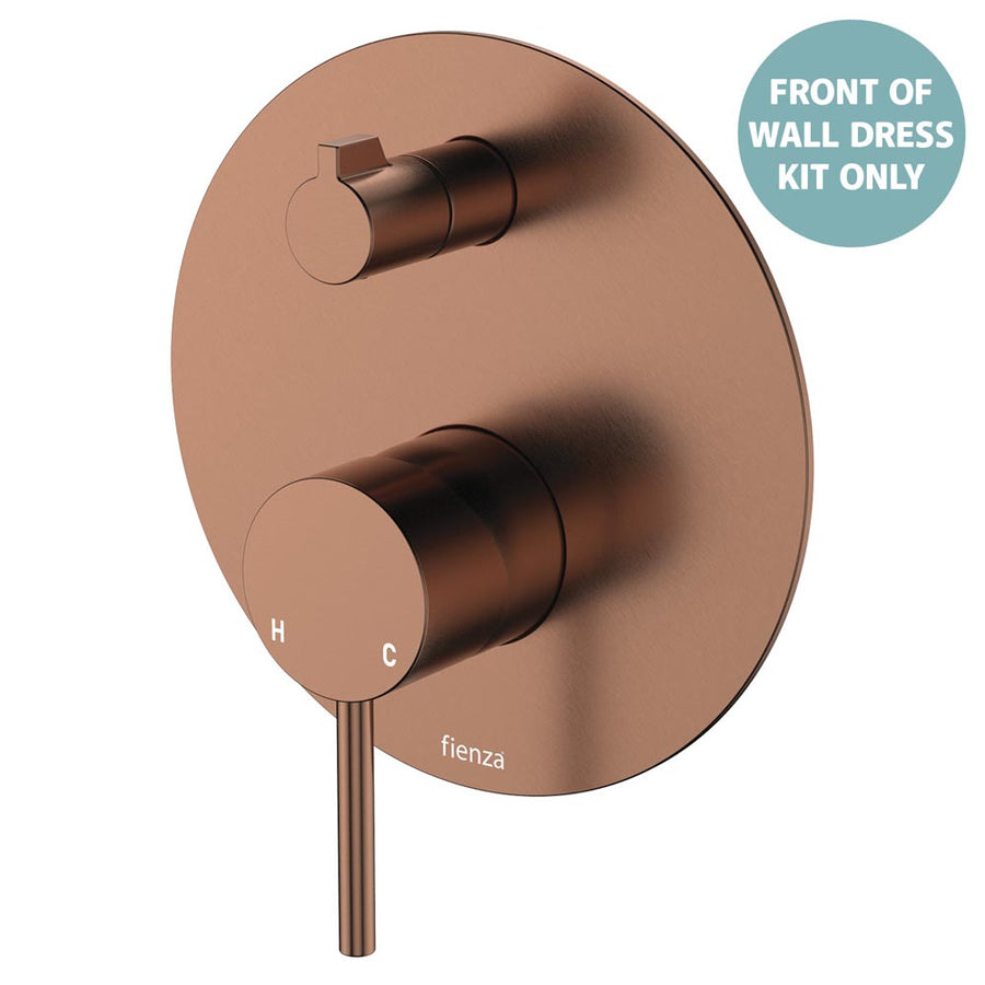 Product image of Fienza KAYA Wall Diverter Mixer Dress Kit Set Large Round Plate Brushed Copper LF D228102CO-LF