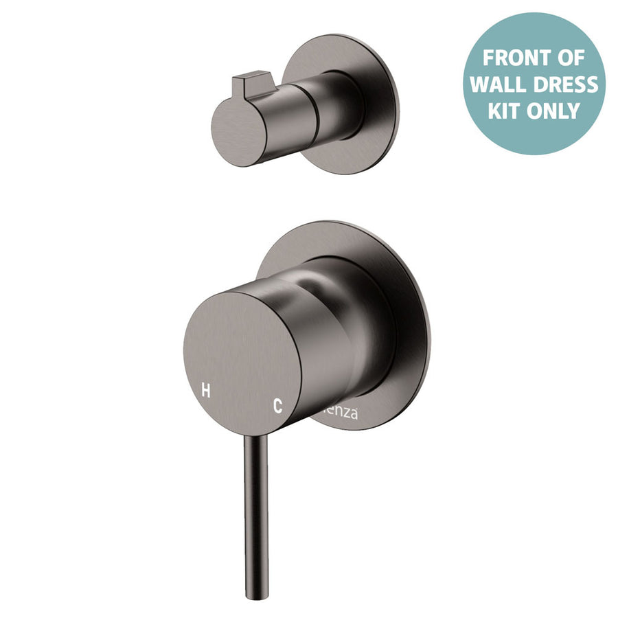 Product image of Fienza KAYA Wall Diverter Mixer Dress Kit Set Small Round Plates Gun Metal LF SUS304 D228102GM-4-LF