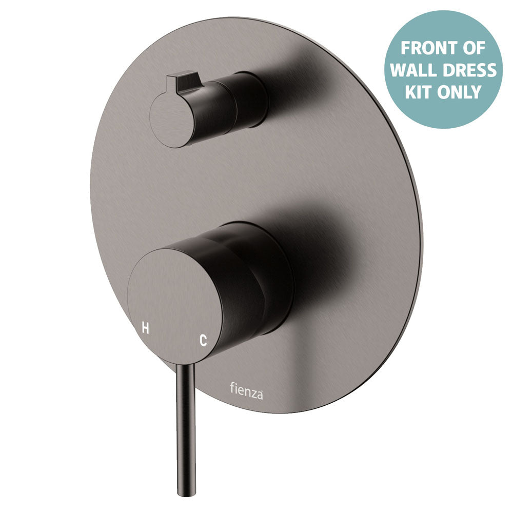Product image of Fienza KAYA Wall Diverter Mixer Dress Kit Set Large Round Plate Gun Metal LF SUS304 D228102GM-LF