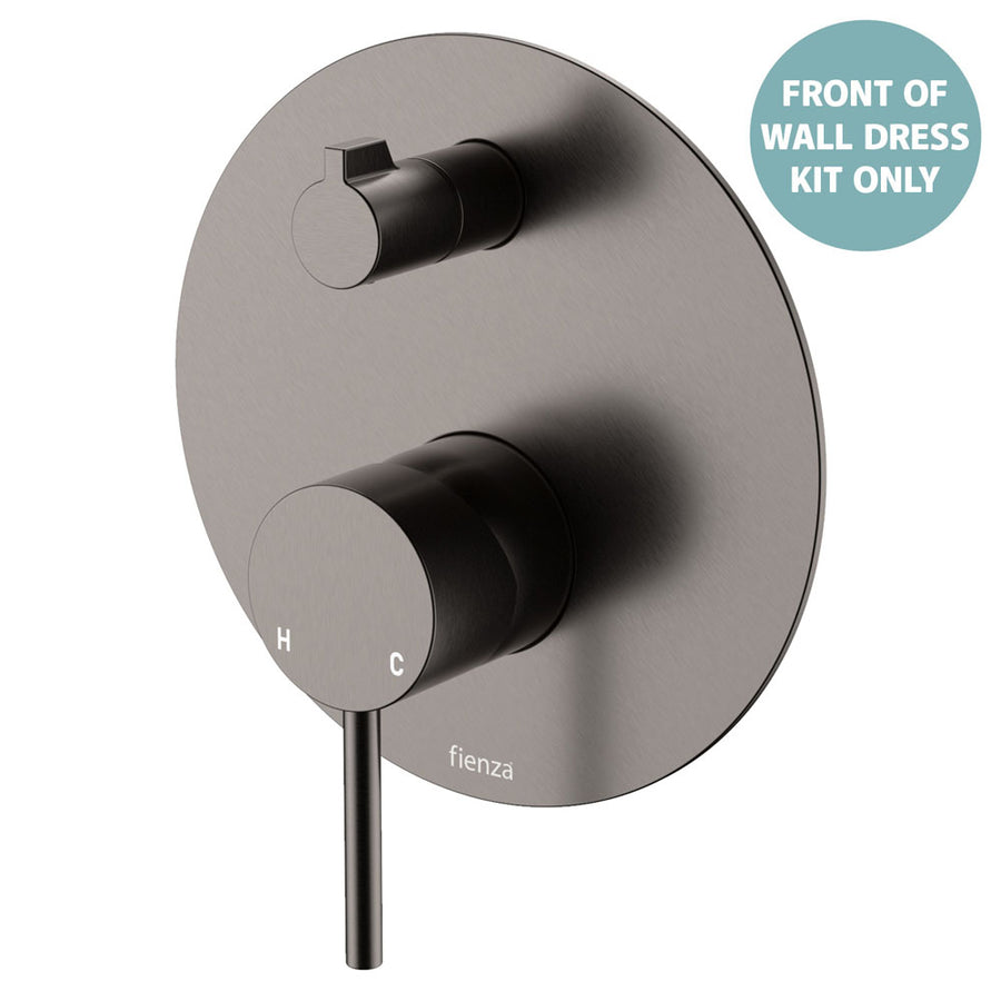 Product image of Fienza KAYA Wall Diverter Mixer Dress Kit Set Large Round Plate Gun Metal LF SUS304 D228102GM-LF