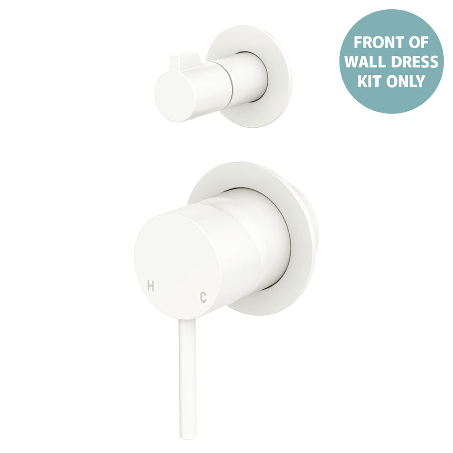 Product image of Fienza KAYA Wall Diverter Mixer Dress Kit Set Small Round Plates Matte White LF D228102MW-4-LF