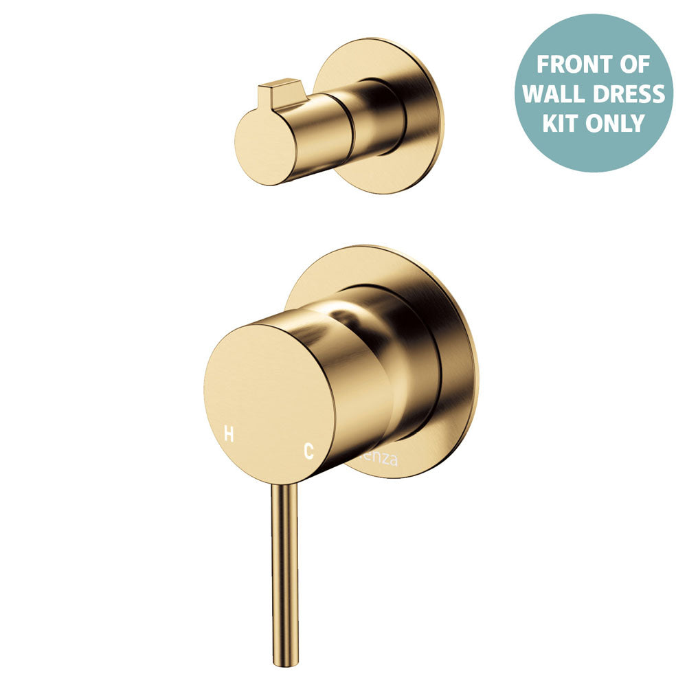 Product image of Fienza KAYA Wall Diverter Mixer Dress Kit Set Small Round Plates Urban Brass LF  D228102UB-4-LF
