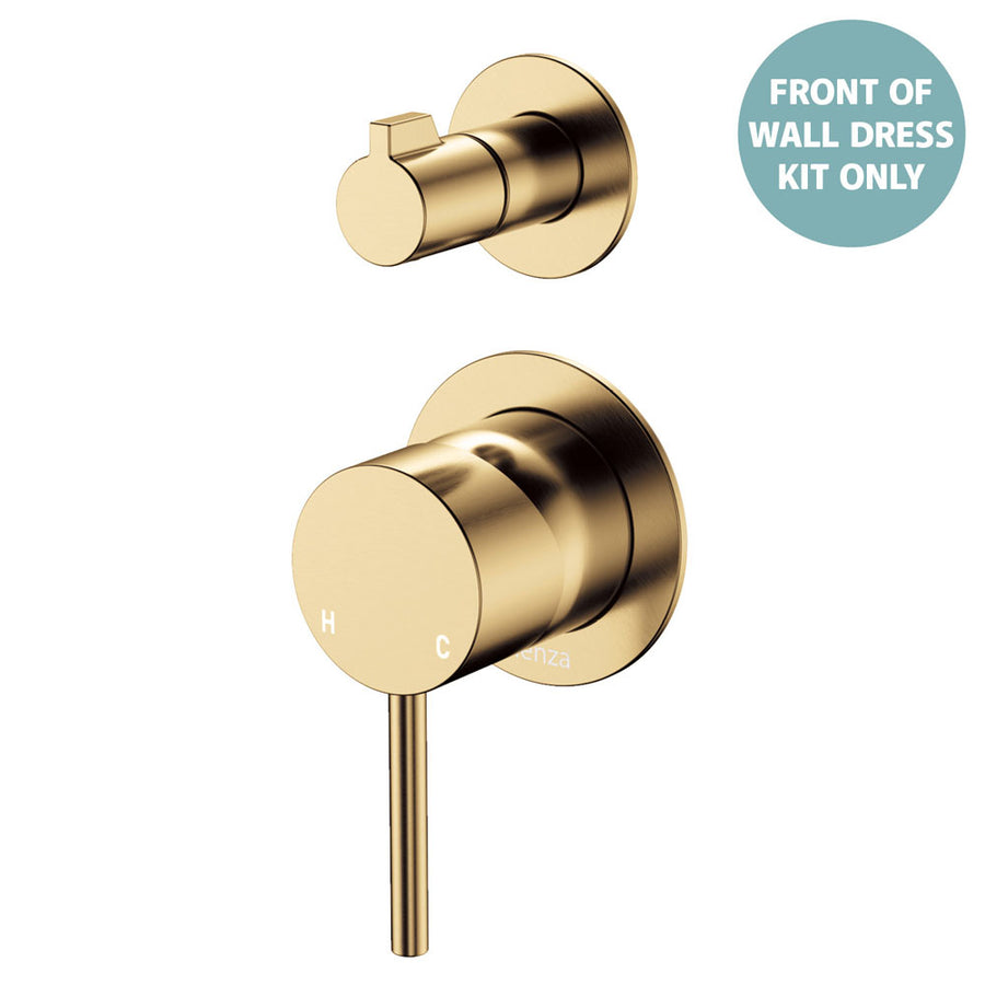 Product image of Fienza KAYA Wall Diverter Mixer Dress Kit Set Small Round Plates Urban Brass LF  D228102UB-4-LF