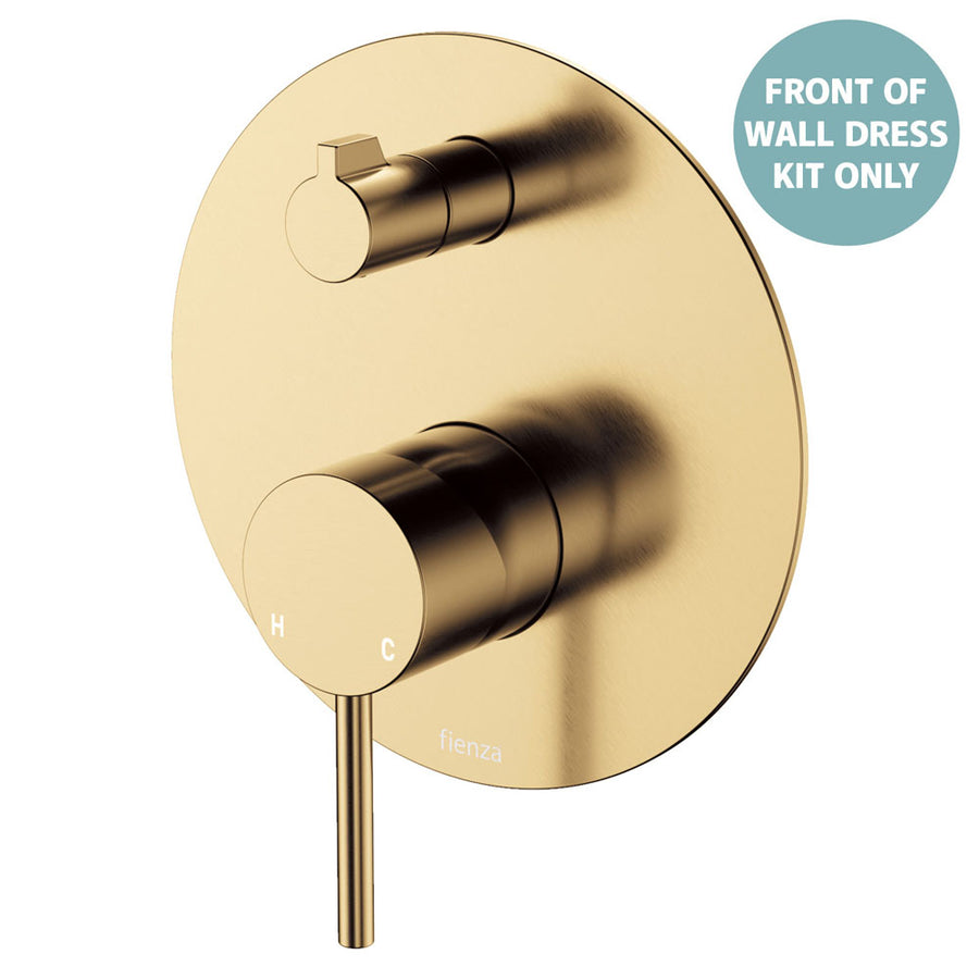 Product image of Fienza KAYA Wall Diverter Mixer Dress Kit Set Large Round Plate Urban Brass LF SUS304 D228102UB-LF