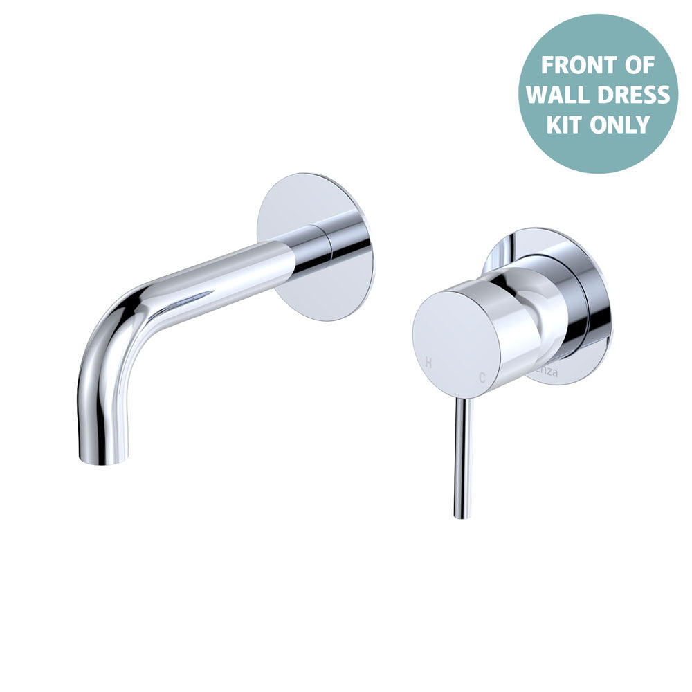 Product image of Fienza KAYA Basin/Bath Wall Mixer 130mm Outlet Set Dress Kit Round Plates SUS304 LF Chrome