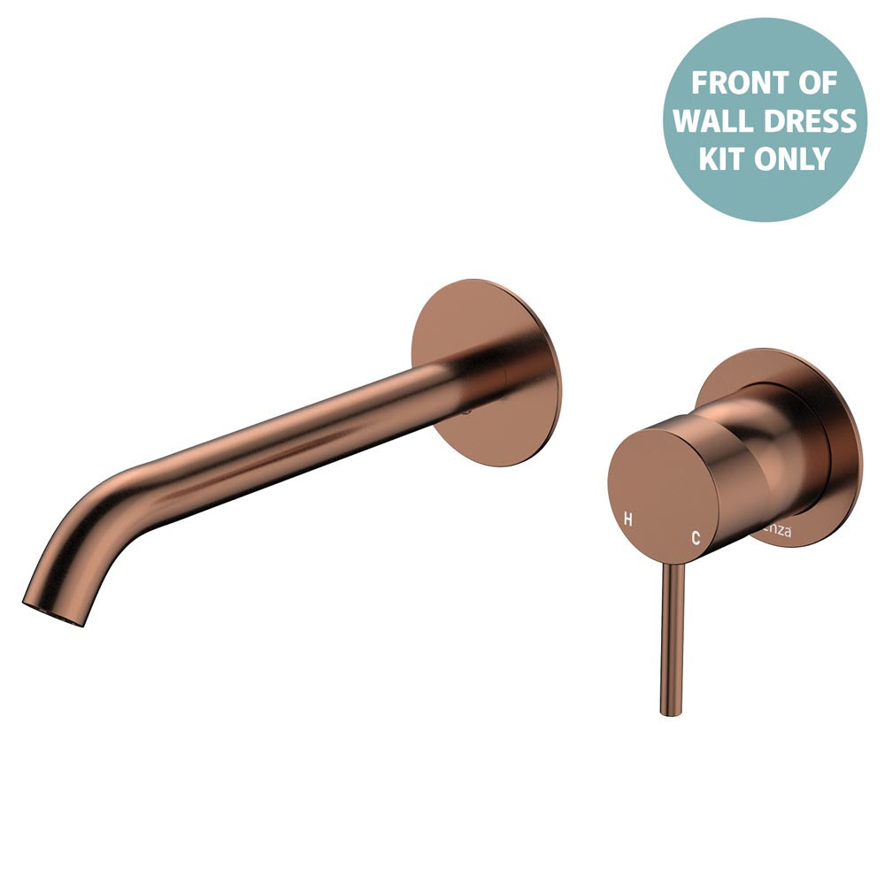 Product image of Fienza KAYA Basin/Bath Wall Mixer Dress Kit Set Round Plates 200mm Outlet Brushed Copper LF